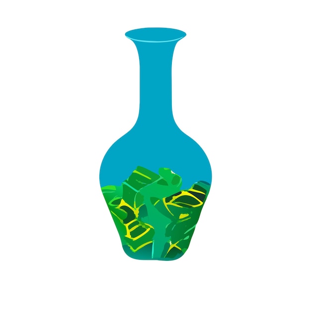 Ilustración gráfica vectorial de jarrón de vidrio reciclado formato de archivo fuente EPS diseño de icono de escala sin pérdidas