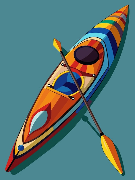Ilustración gráfica vectorial de kayak formato de archivo fuente EPS diseño de icono de escala sin pérdidas