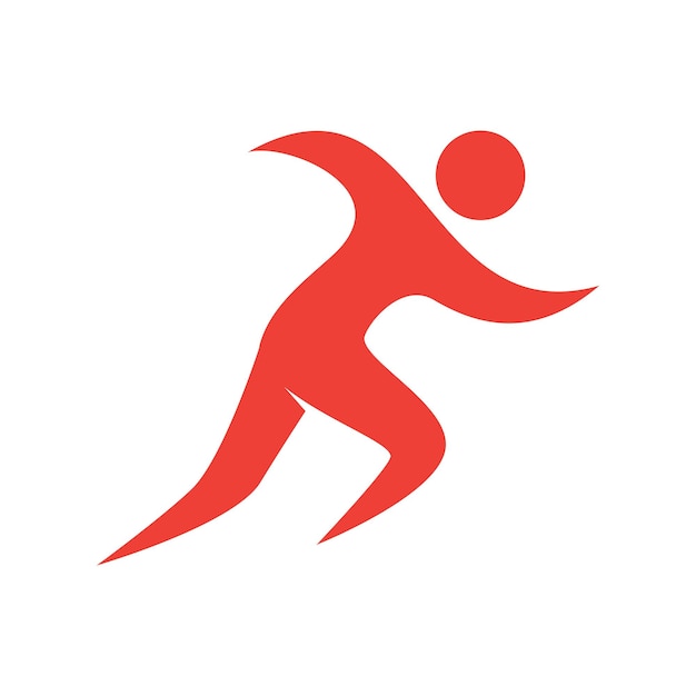 Ilustración gráfica vectorial del logotipo de la carrera de maratón de sendero El diseño del logotipo atlético del deporte del hombre corredor