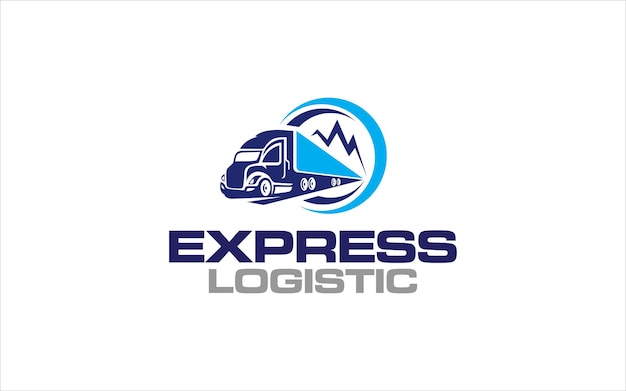 Ilustración gráfica vectorial del logotipo de la empresa de logística expreso y servicios de entrega