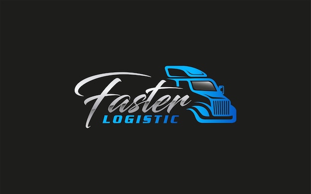 Ilustración gráfica vectorial del logotipo de la empresa de servicios de logística y entrega
