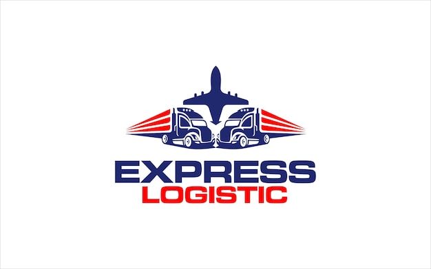 Ilustración gráfica vectorial del logotipo de la empresa de servicios de logística y entrega