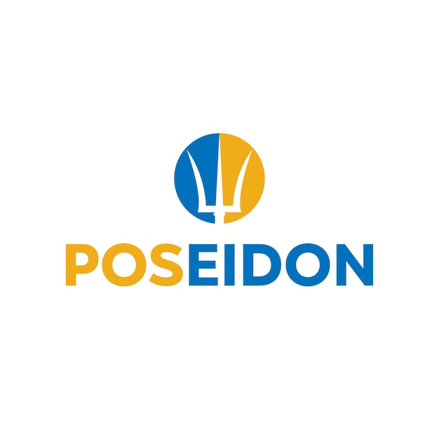 Ilustración gráfica vectorial del logotipo de Poseidon Fork