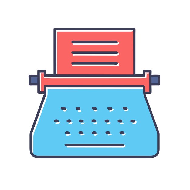 Ilustración gráfica vectorial de máquina de escribir vintage formato de archivo fuente EPS diseño de icono de escala sin pérdidas