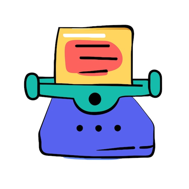 Ilustración gráfica vectorial de máquina de escribir vintage formato de archivo fuente EPS diseño de icono de escala sin pérdidas