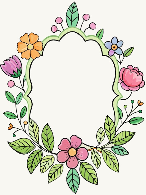 Ilustración gráfica vectorial de marco floral formato de archivo fuente EPS diseño de icono de escala sin pérdidas