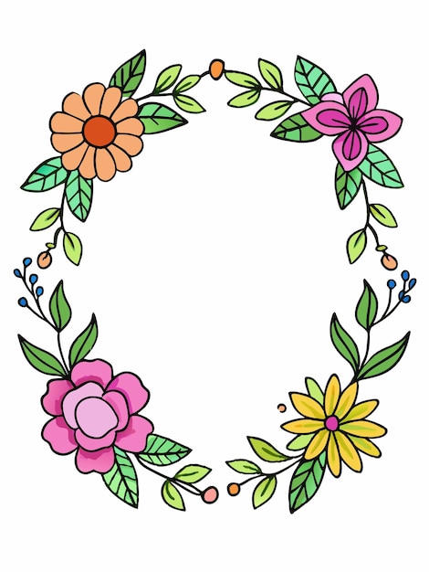Ilustración gráfica vectorial de marco floral formato de archivo fuente EPS diseño de icono de escala sin pérdidas