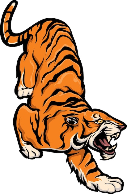 ilustración gráfica vectorial de la mascota del tigre enojado buena para el deporte del logotipo, camiseta, logotipo