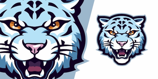 Ilustración gráfica vectorial minimalista del logotipo del leopardo de las nieves para equipos deportivos y de eSport