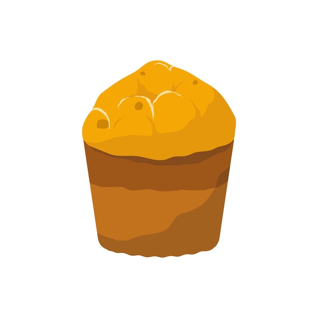Ilustración gráfica vectorial de un muffin horneado casero
