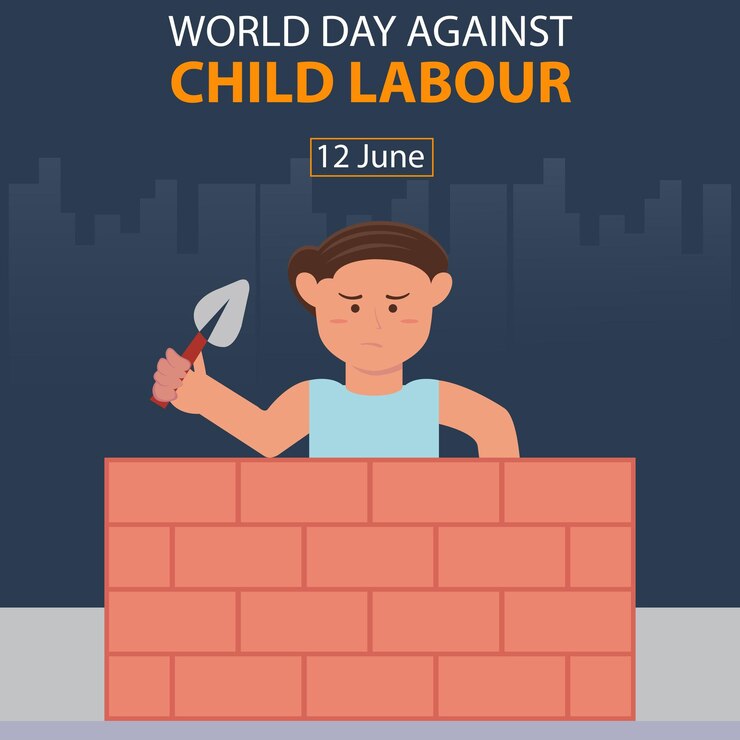 Ilustración gráfica vectorial de un niño está trabajando para construir una pared perfecta para el día internacional