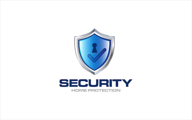 Ilustración gráfica vectorial de la plantilla de diseño del escudo de bloqueo de seguridad y el logotipo de seguridad