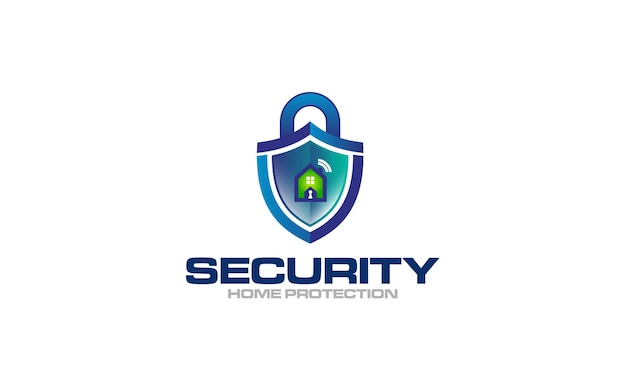 Ilustración gráfica vectorial de la plantilla de diseño del escudo de bloqueo de seguridad y el logotipo de seguridad