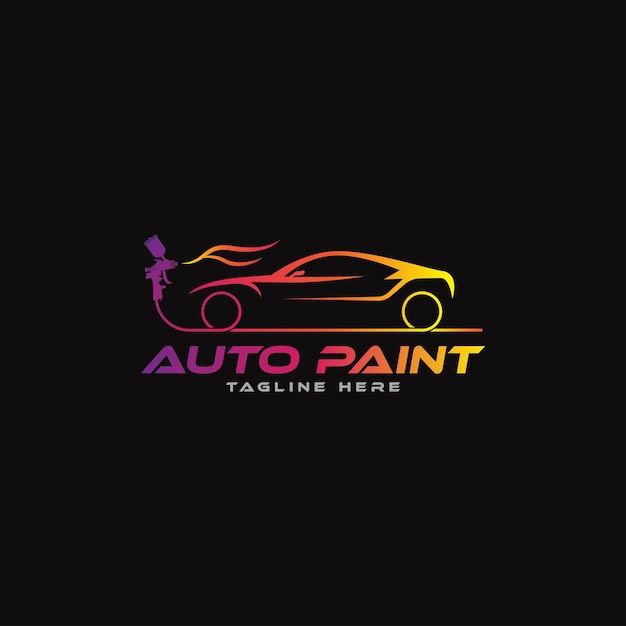 Ilustración gráfica vectorial de la plantilla de diseño del logotipo de auto car body paintings