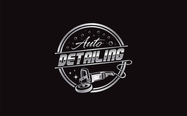 Ilustración gráfica vectorial de la plantilla de diseño del logotipo del servicio de lavado de brillo automático y detallado