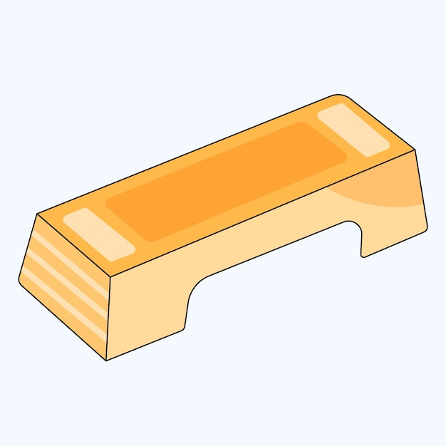 Vector ilustración gráfica vectorial de una plataforma escalonada amarilla