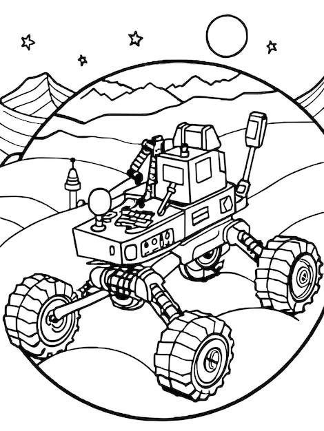 Ilustración gráfica vectorial del rover de Marte, formato de archivo fuente EPS, diseño de icono de escala sin pérdidas