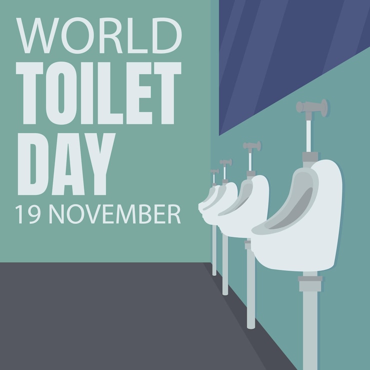 Vector ilustración gráfica vectorial de la sala de baño donde la orina alineada perfecta para el día internacional