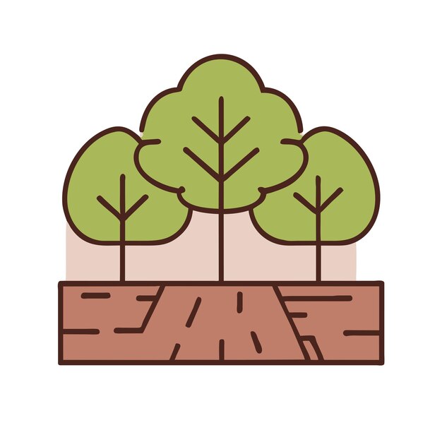 Ilustración gráfica vectorial de la selva tropical Formato de archivo de fuente EPS Diseño de íconos de escala sin pérdidas