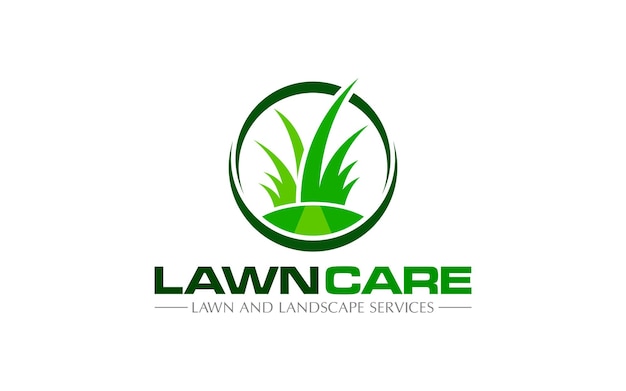 Ilustración gráfica vectorial de servicios de cuidado del césped paisajístico concepto de césped plantilla de diseño de logotipo