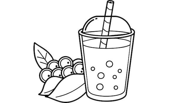 Ilustración gráfica vectorial de té de leche de perla formato de archivo fuente EPS diseño de icono de escala sin pérdidas