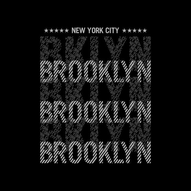 Ilustración gráfica vectorial de tipografía de diseño de BROOKLYN para imprimir camisetas y otros