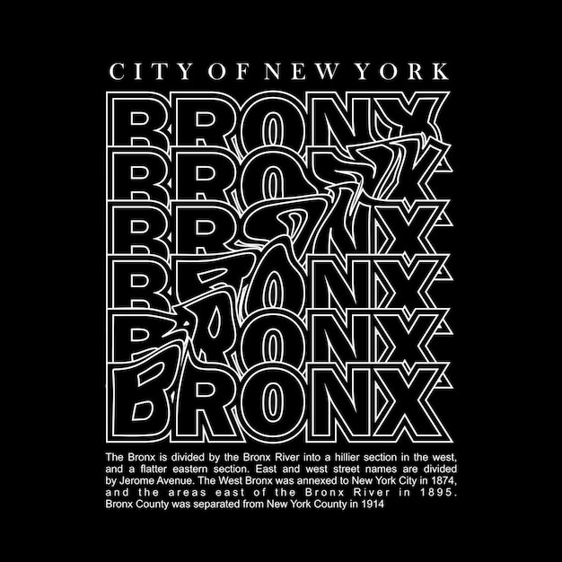 Ilustración gráfica vectorial de tipografía de diseño de la ciudad de Nueva York de BRONX para imprimir camisetas y otros