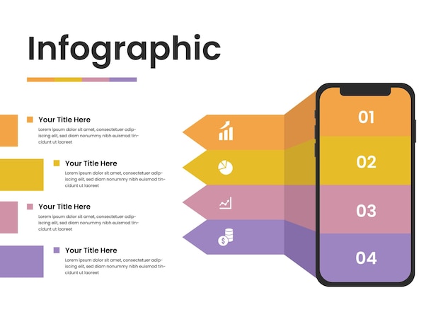 Ilustración de gráfico infográfico de negocios de teléfonos creativos