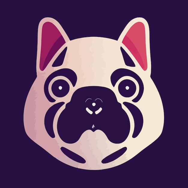 Ilustración Gráfico vectorial de bulldog francés aislado
