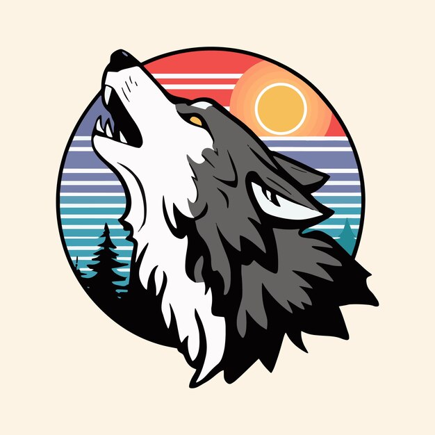 Ilustración de gráfico vectorial de lobo para camisetas o prendas de vestir