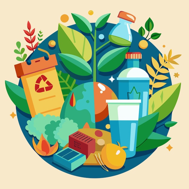 Ilustración de gráficos vectoriales biodegradables formato de archivo fuente EPS diseño de icono de escala sin pérdidas