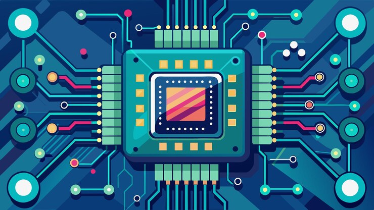 Vector ilustración de gráficos vectoriales de chips de inteligencia artificial (eps) formato de archivo fuente escalado sin pérdidas