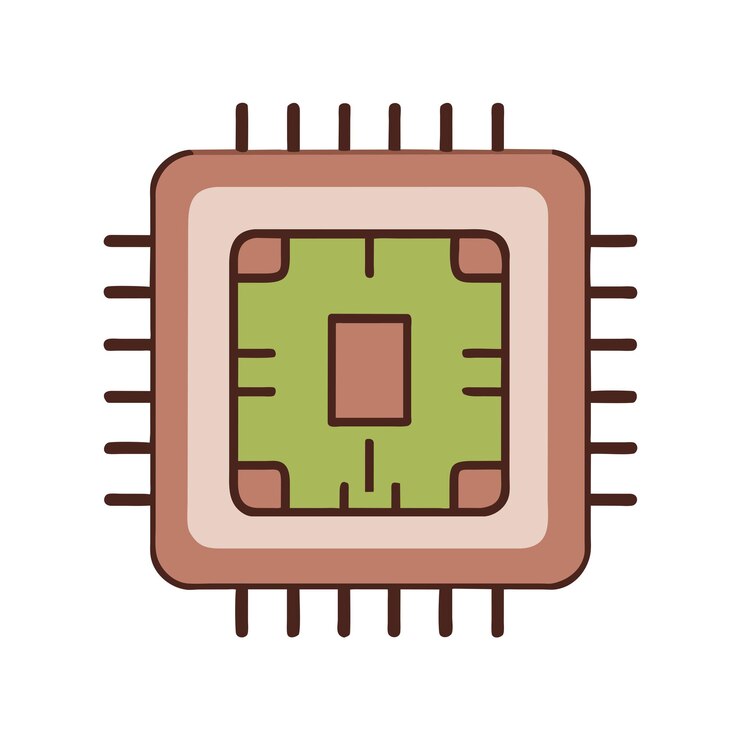 Vector ilustración de gráficos vectoriales de chips de inteligencia artificial (eps) formato de archivo fuente escalado sin pérdidas