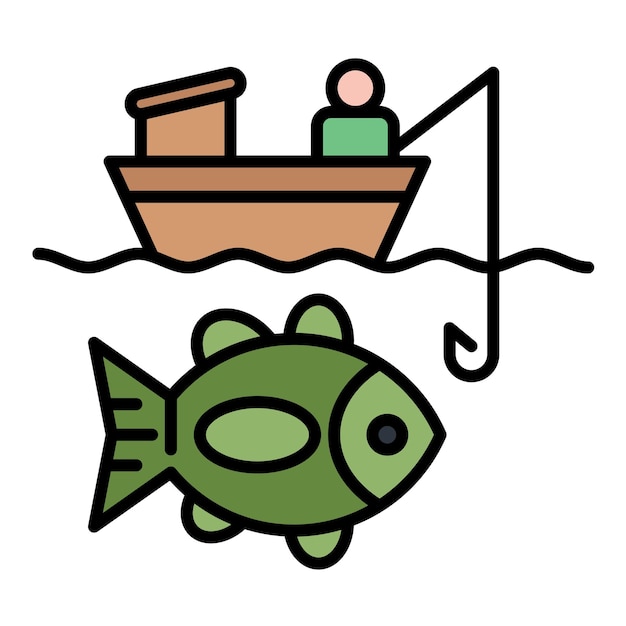 Ilustración de un gran juego de pesca