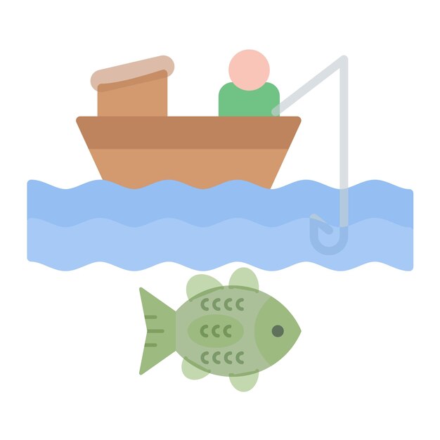 Vector ilustración de un gran juego de pesca