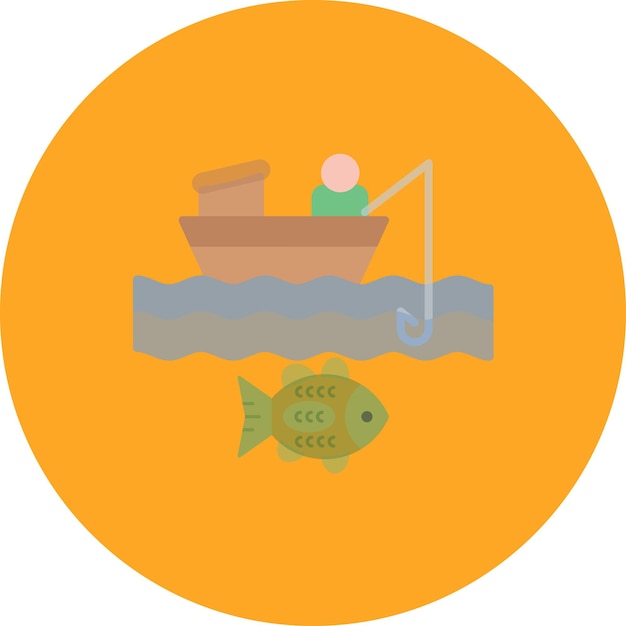 Ilustración de un gran juego de pesca