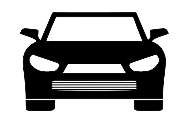 Ilustración gratuita y arte vectorial silueta de coche simple