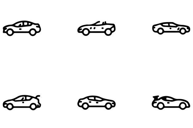 Ilustración gratuita y arte vectorial silueta de coche simple