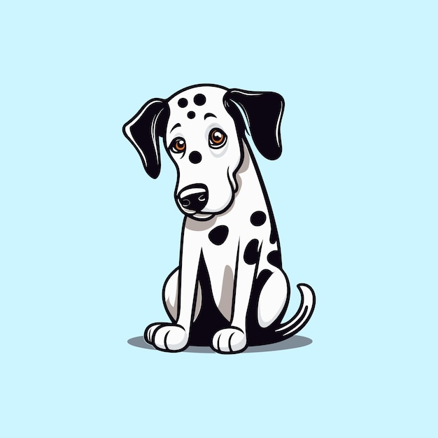 Ilustración gratuita del icono vectorial de dibujos animados de un lindo perro damatiano