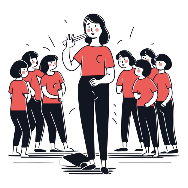 Vector ilustración de un grupo de mujeres que sufren de tos