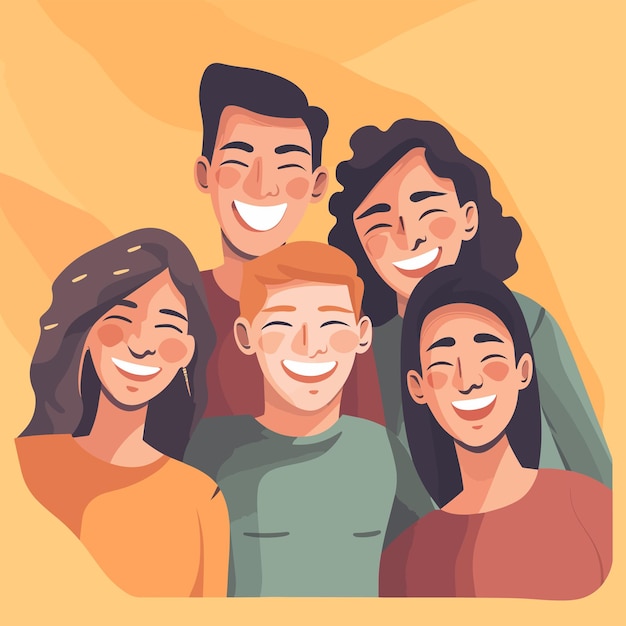 Vector ilustración de un grupo de personas riendo