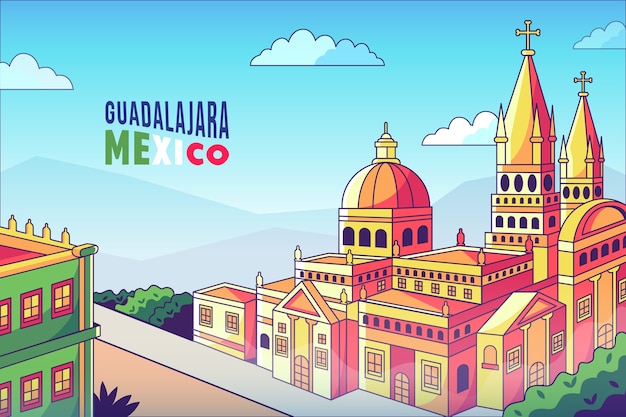 Ilustración guadalajara dibujada a mano