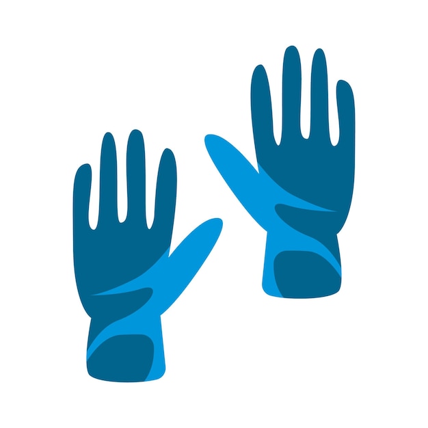 Vector ilustración de guantes de buceo en estilo de dibujos animados de color editable