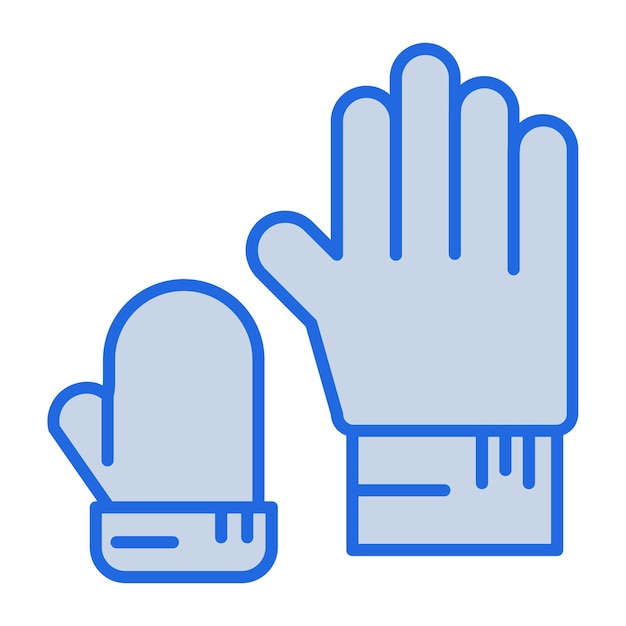 Ilustración de los guantes espaciales en tono azul