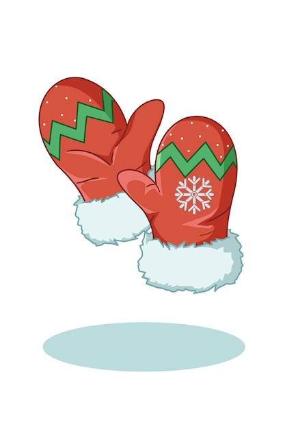 Ilustración de guantes rojos de Navidad