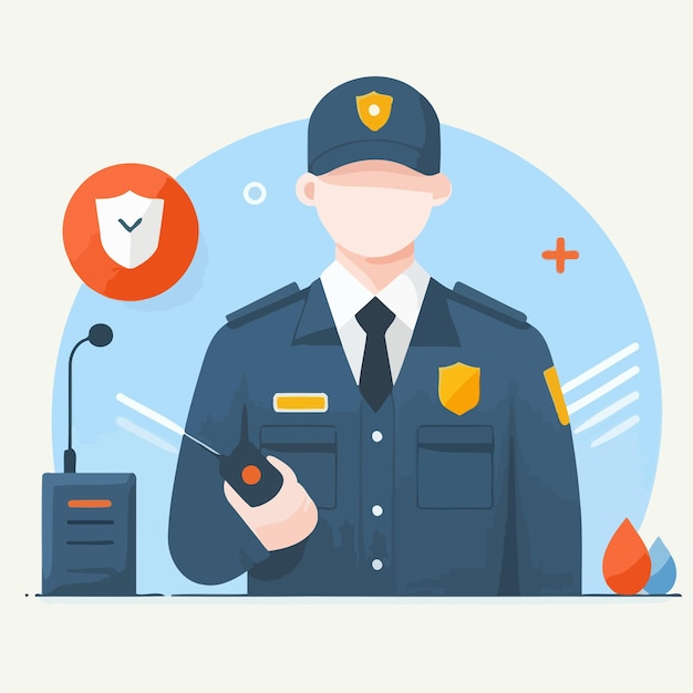 Vector ilustración del guardia de seguridad