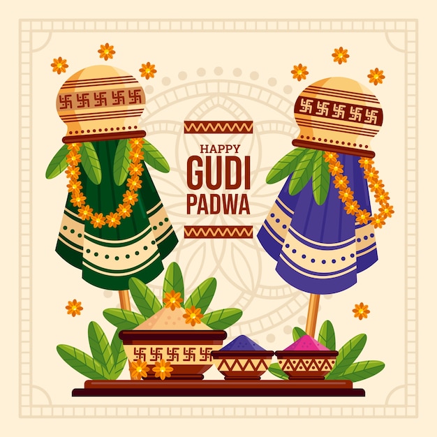 Ilustración del gudi padwa plano