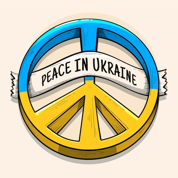 Ilustración de guerra de ucrania dibujada a mano