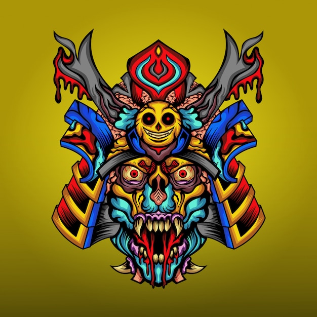 Ilustración de guerrero zombie