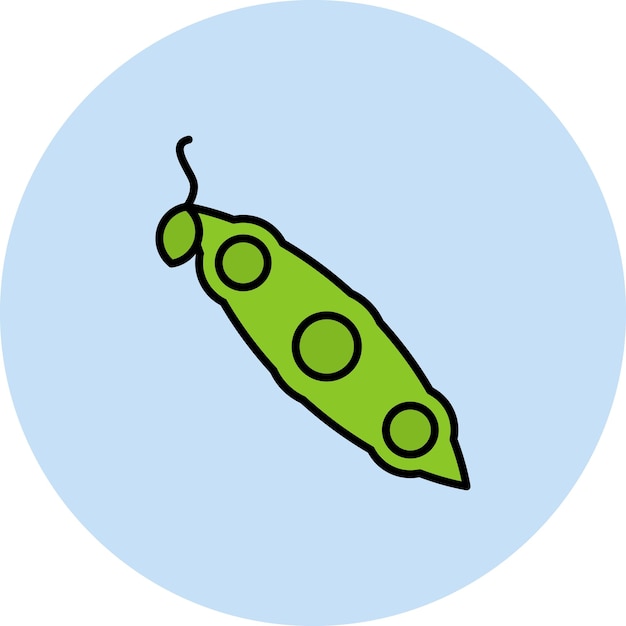 Ilustración de las guisantes planas